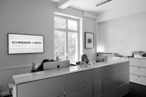 Reception area at SCHNEIDER II MICK criminal defense law firm